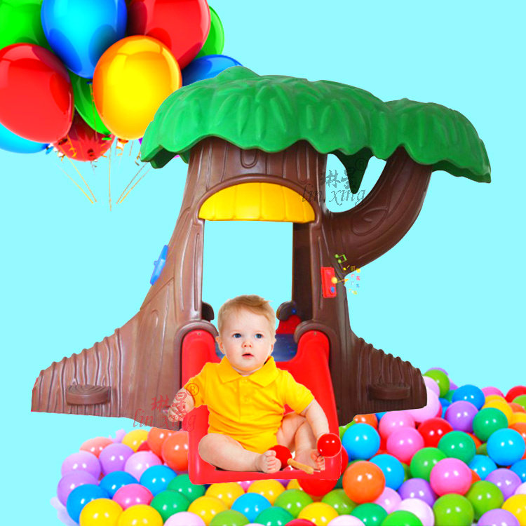 Lin Stars Kindergarten Dolls House Small House Children's Corner Color Play Toy Mushroom House Plastic Play House Magic Trees