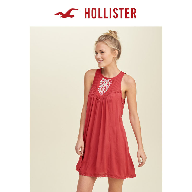 Hollister 2016春装新款刺绣编织连衣裙 女 115465