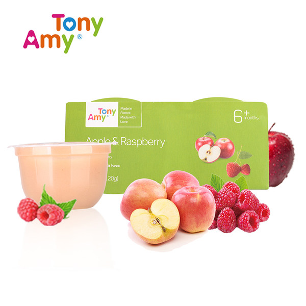 法国进口 Amytony 苹果树莓水果泥 120g*2杯 优惠券折后￥9.9包邮（￥29.9-20）