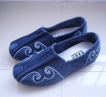 Old Beijing Cloth Shoes China Wind Mens Shoes Xiangyun Sprinkle Shoes Washed Denim Sloth Han Version Single Shoes Spring Autumn Breathable Odor