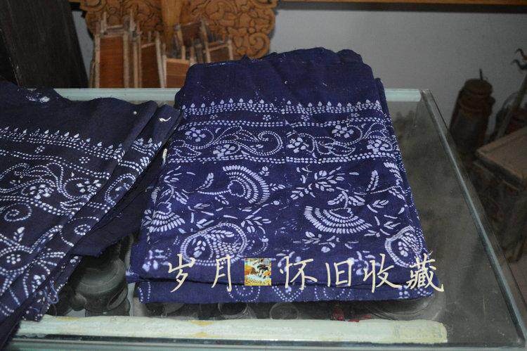 Centuries-old folk pure handmade old earth cloth old coarse cloth cloth blue printing and dyeing