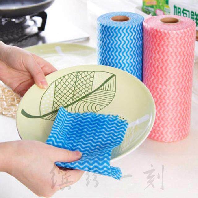 Kitchen environmentally-friendly unwoven cloth free of washing cloth 50 pieces free cut and multipurpose cleaning cloth dishcloth
