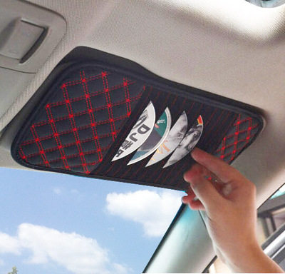 汽车cd夹遮阳板套多功能车用光盘碟片收纳袋眼镜架夹车载cd包用品