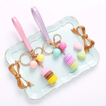  Teenage Girl Candy Color Loh Cocoa Macaron Triple Body Key Buckle With Hanging Rope Creative Gift Bag Pendant