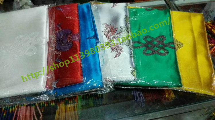 Boutique brocade thickened satin eight auspicious five-color Hada 3 rows of eight auspicious patterns 260cm * 50cm