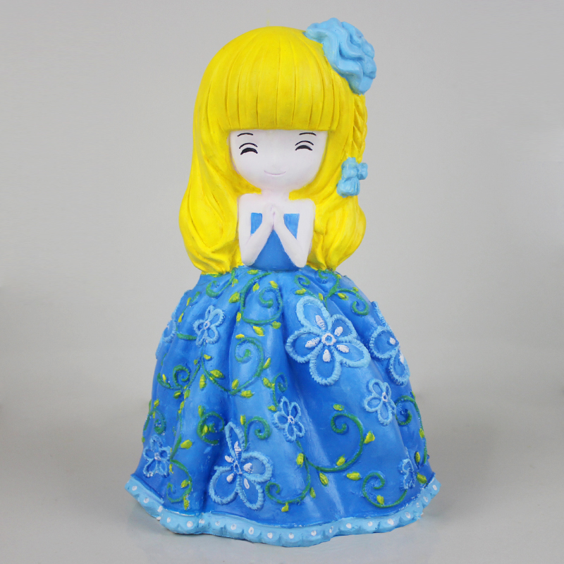 2016-5-58 = 24cm high-14cm wide-two-handed rose girl-cartoon diy latex mold new color painting
