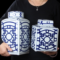 Modern simple new Chinese copper money pattern storage pot ornaments vase flower arrangement living room ceramic boggy stand TV cabinet