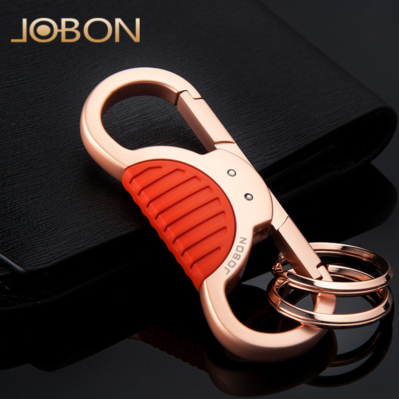 jobon zhongbang car keychain creative double ring high-end men's waist hanging couple keychain gift pendant