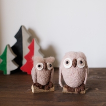 Owl American retro hand-made wool felt ornaments home wedding model room decoration gift