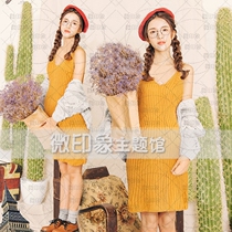 2017 new pregnant women Japanese small fresh photography photography building photo theme clothing fashion autumn and winter knitted sweater