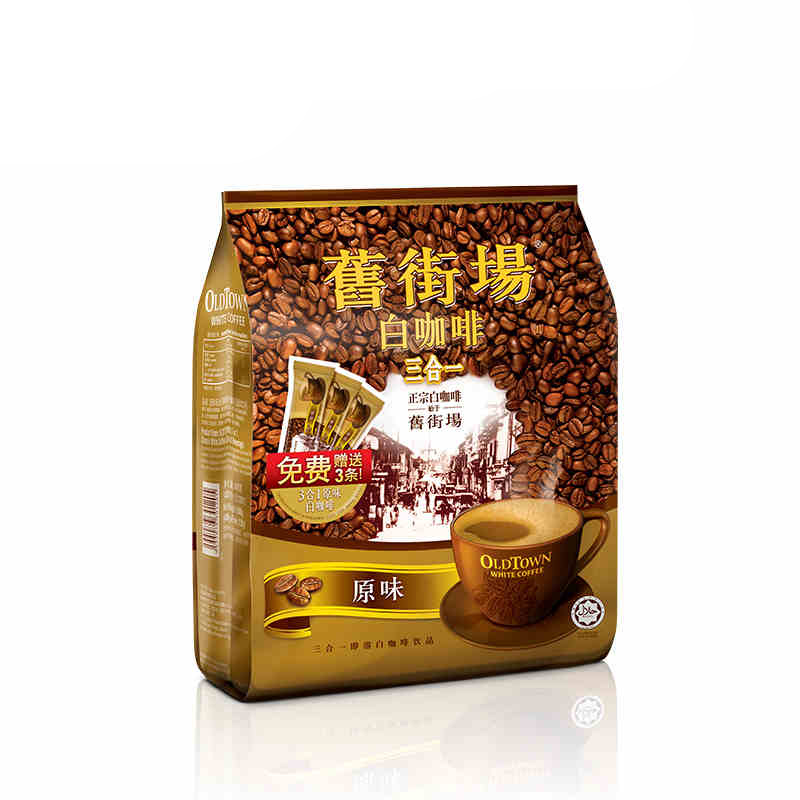 【天猫超市】马来西亚进口速溶咖啡旧街场3合1原味白咖啡600g