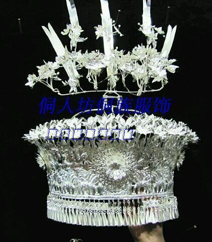 Guizhou Dong silver hat Miao Silver decoration Yao Tujia Zhuang Buyi Aqua WA headdress