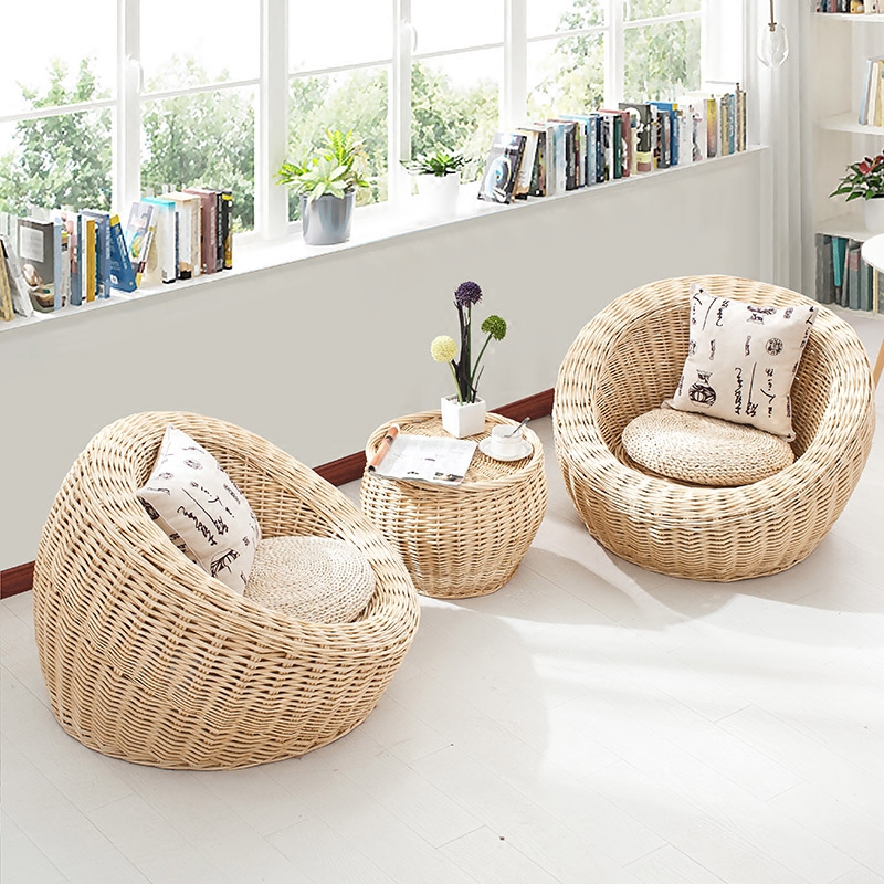 Rattan sofa Rattan Sofa Willow Sofa single Double Rattan Chair Sofa Casual Sloth Sofa Tea Table Seat