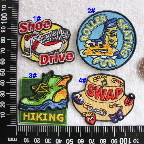 Heart embroidery YD05 Cartoon Shoes Hat Skating shoes Embroidery Back rubber cloth ironing patch