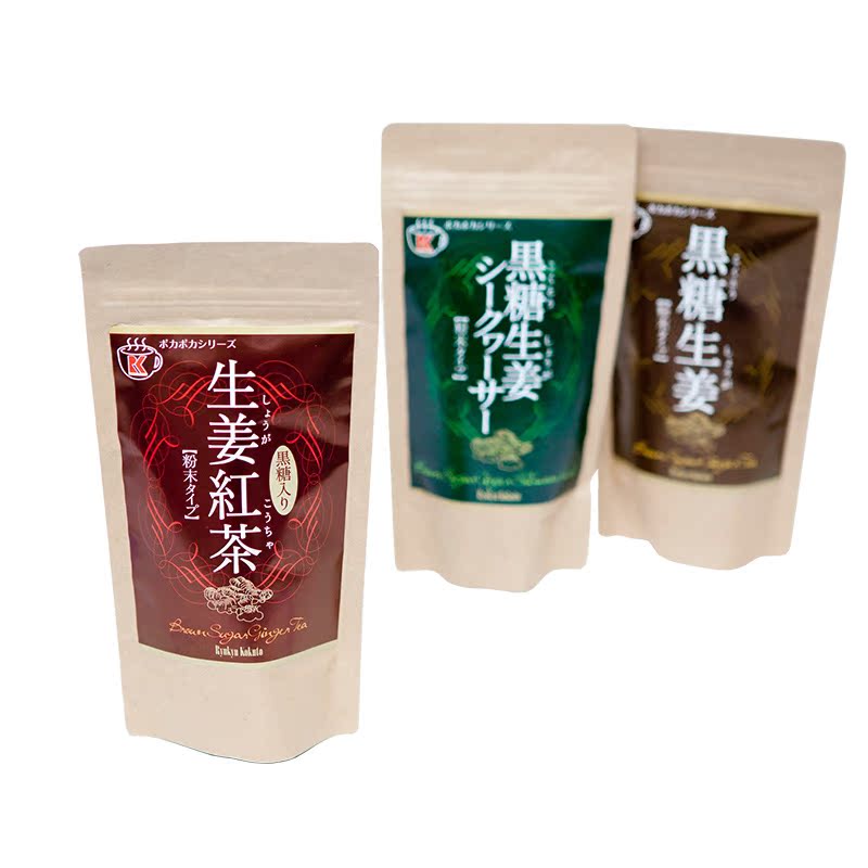 日本直送 冲绳名产 黑糖生姜粉末冲饮3包组合 健康养生饮品