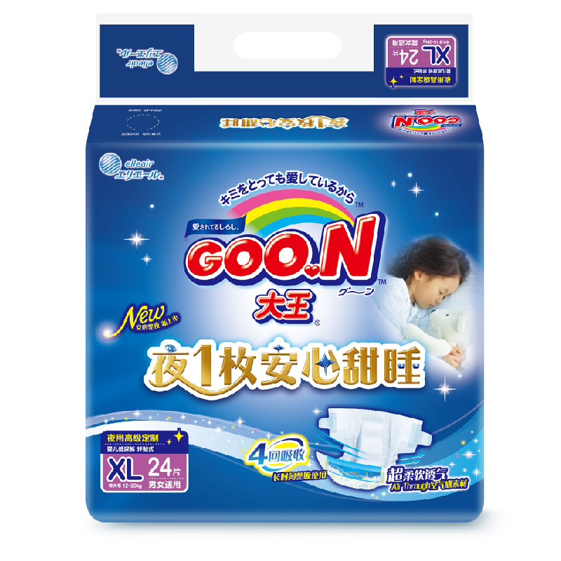 当当网百货 GOO.N大王 环贴式纸尿裤 甜睡系列 XL24片