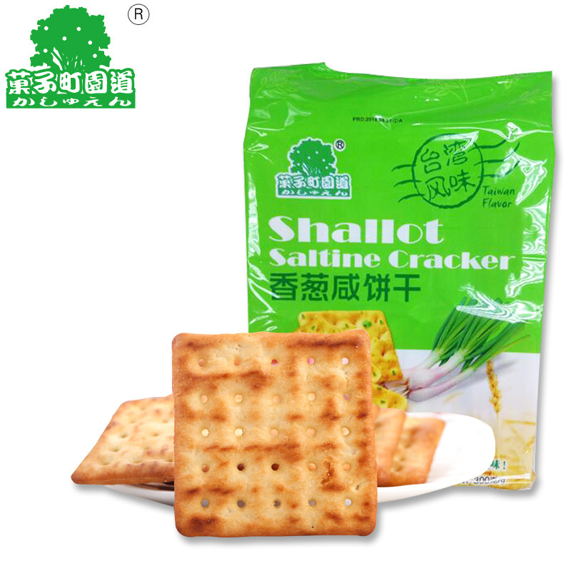 【天猫超市】台湾风味果子町园道（香葱味）咸饼干 300g/袋