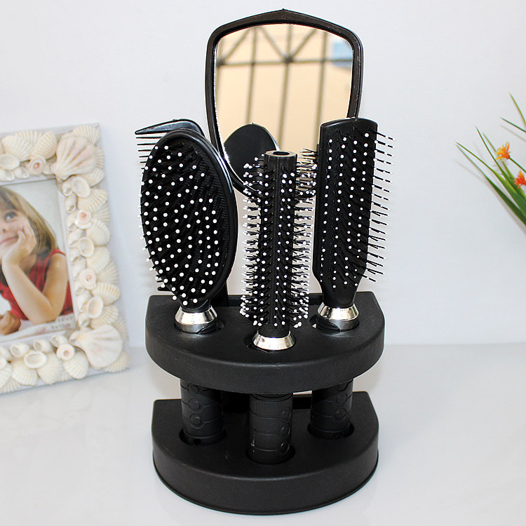 Creative 6 pieces stylish handheld mirror comb set vanity mirror home styling comb portable comb airbag massage comb