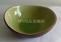 Tai Style SPA Supplies Aromatic Hydrotherapy Sp Deployment Tool Ceramic Bowl Beige Small Leaf Saucer Essential Oil of Membrane Bowl