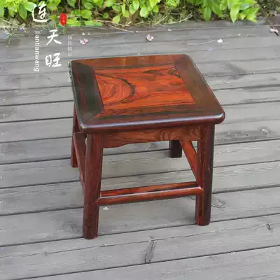 Big red sour branch single plate rich stool Home Children's bench leisure low stool mahogany stool small square stool Tenon tenon structure