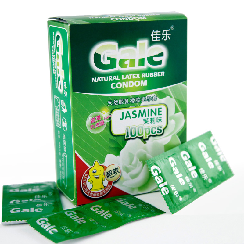 佳乐安全套超薄超软大量油避孕套100只装 茉莉味 包邮 成人用品
