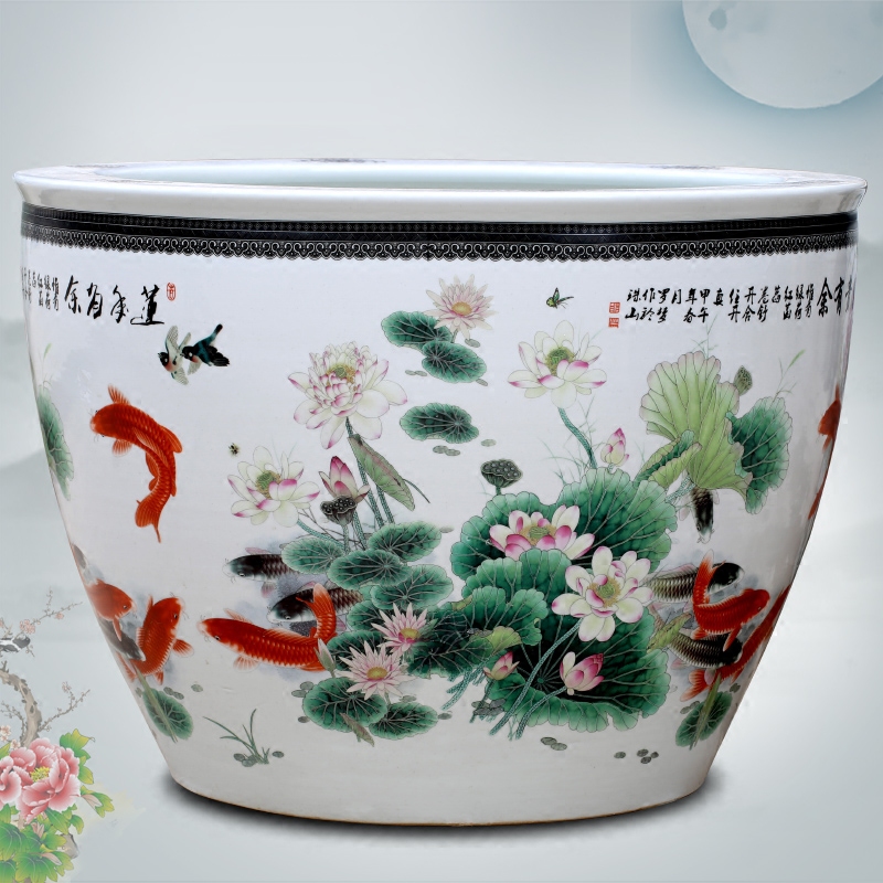 Jingdezhen ceramic aquarium well - off furnishing articles sitting room courtyard and landing the tortoise cylinder, a goldfish bowl