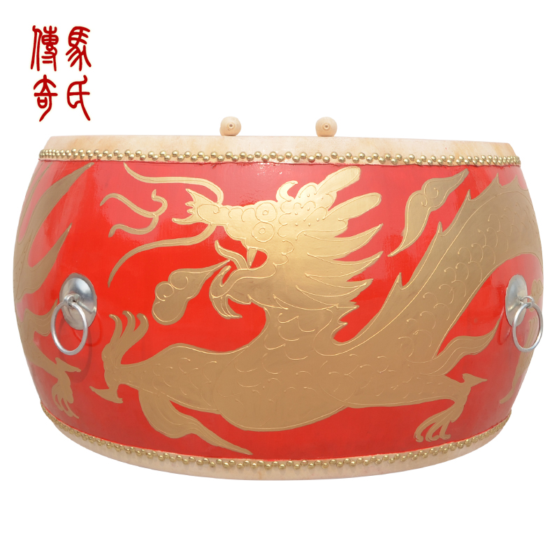 Ma's Legendary Quality 30 Inch Sketching Dragon Drum Leash Battle Drum Artisanal Colored Drawing Dragon Pile Golden Dragon Drum Head Layer Bull Peel Drum