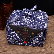 Wedding bride dowry supplies Blue and white cloth baggage leather wrapping cloth Large Chinese bag basin quilt Clothes baggage cloth