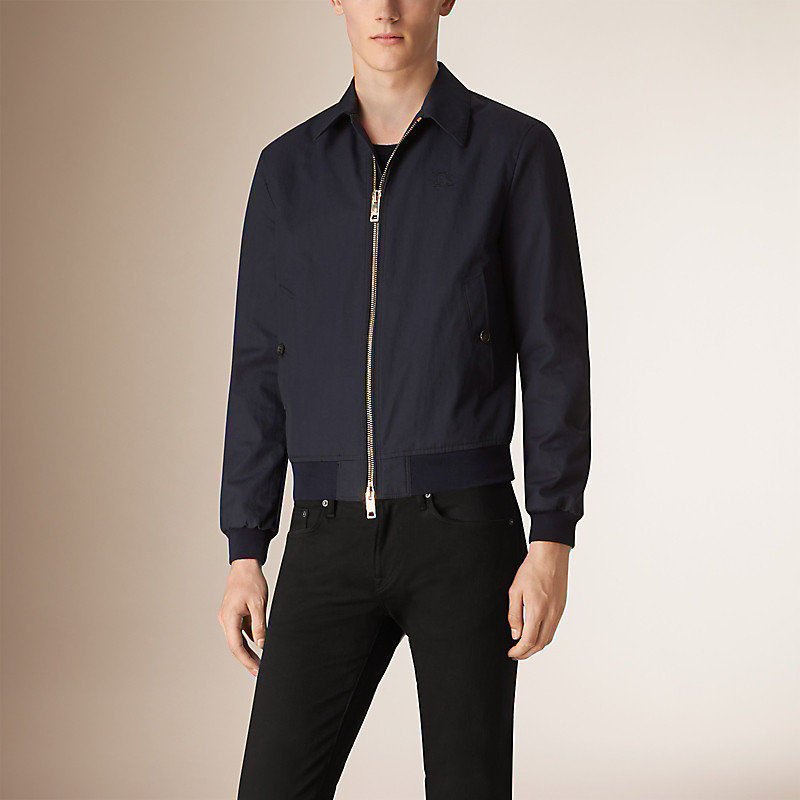 BURBERRY/博柏利格纹细节棉质混纺短外套 40055211