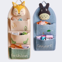 Storage hanging bag wall hanging door rear fabric storage bag wall hanging hanging bag wardrobe storage bag