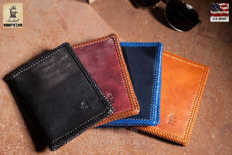 Sandast China's total generation of American handmade horween leather passport holder card holder Montana Passport