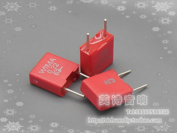 Brand new original dress German Red Weimar WIMA 0 22uF 104 63V MKS-2 capacitor