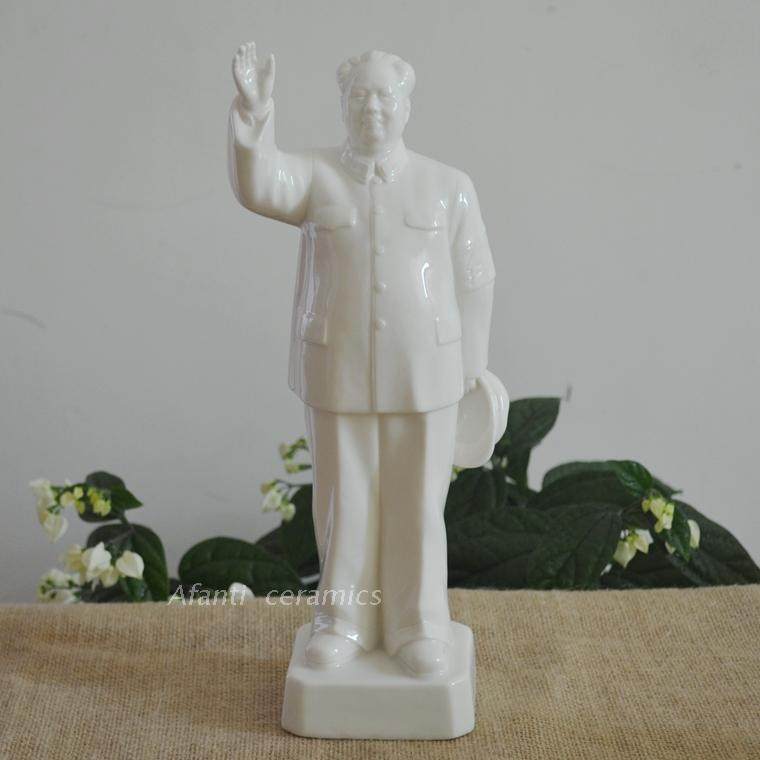 Defied white porcelain New bone porcelain Mao Zedong Chairman Mao Zedong Chairman Mao Long live Living room Desktop decorations Feng Shui Buddhist statues