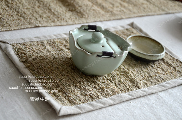 Japanese-style Chinese-style Chinese-style Chinese-style Zen Linen Cup cup cushion cushion soil yellow hemp tea mat art decoration