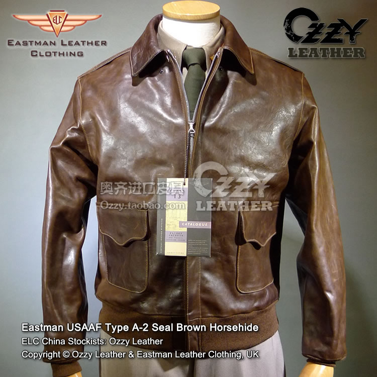 EASTMAN China agent US Air Force A-2 23373 War horse leather jacket Made in England