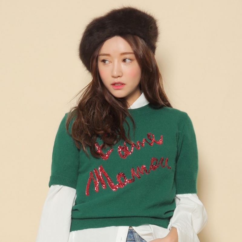 韩国stylenanda官方正品 唯美安哥拉毛混纺贝雷帽