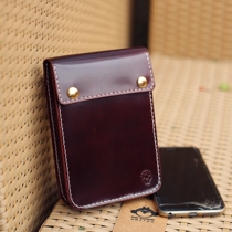 Maliu manual × hung waist mobile phone bag Carry-on Bag Mini Single Shoulder Bag Wine Red Horse Hip Leather Customised Lettering