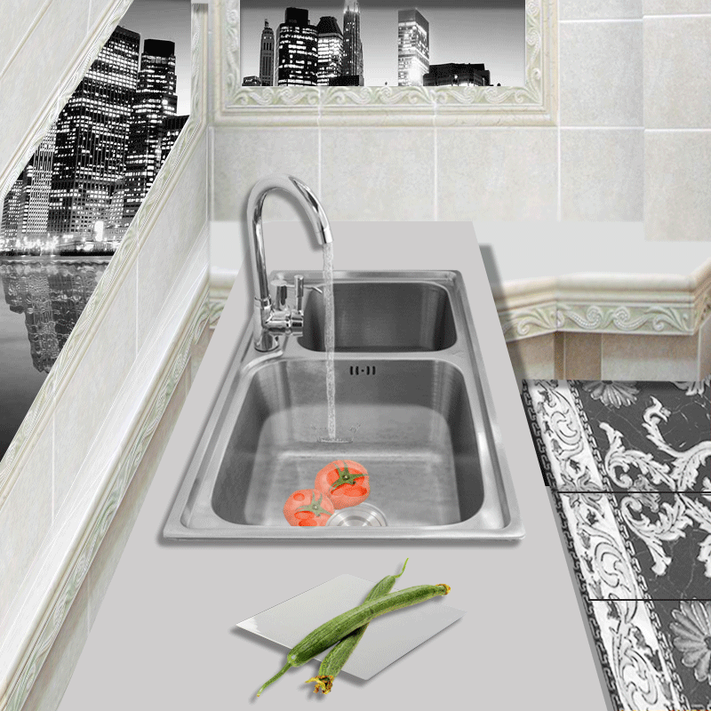 Hongshida stainless steel sink Golden Oriental double sink screw non-stick oil surface treatment sink 8043 sink