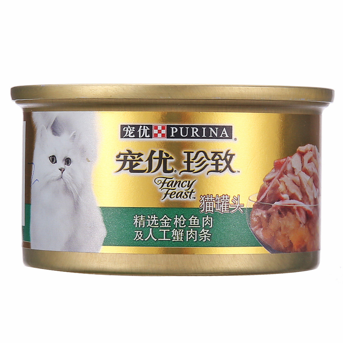 波奇网 猫罐头湿粮 宠优珍致精选金枪鱼蟹肉条猫罐头85g宠物食品