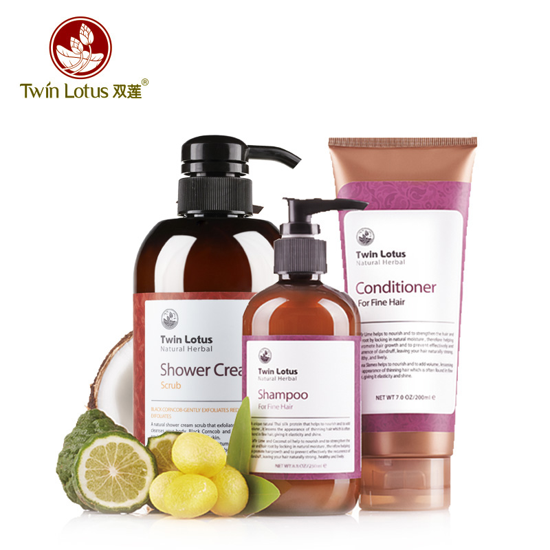 泰国双莲进口丰盈动感洗发水护发素+弹性紧致沐浴露500ml