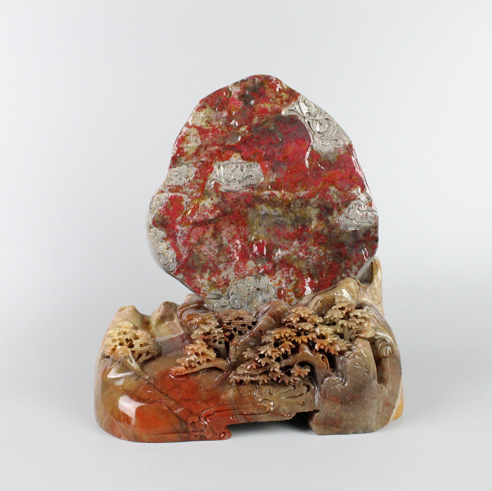 Jewelry strange stone Qingtian carved ornament Fu in front of the eyes of the horn frozen Changhua jade rock mountain chicken blood boutique natural direct sale