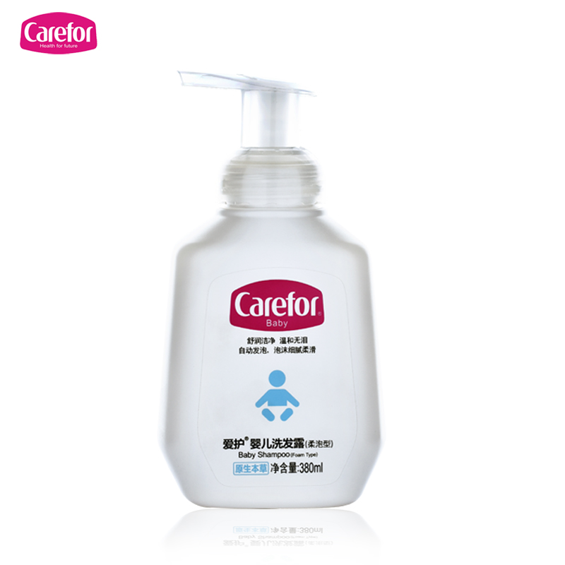 爱护婴儿洗发露原生本草柔泡型椰油氨基酸成分温和无泪380ml