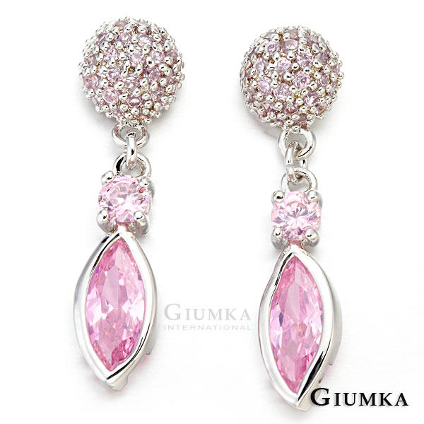 台湾官网直邮进口【GIUMKA】白K饰－绣球花马眼耳针式耳环 (银色)