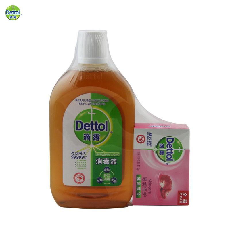 滴露Dettol消毒液500ml +滋润倍护香皂115g 皮肤衣物家居杀菌包邮