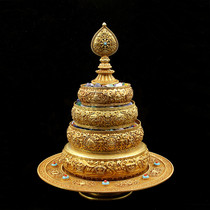 Hui Bao Man Tea Tray Boutique Pure Copper Handicraft Thirty-Seven Piles Man Tea Tray Man Cha Luo Large Model