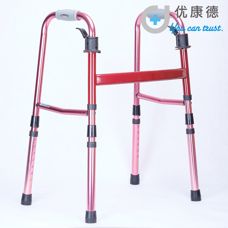 优康德 铝合金 助行器 折叠 拐杖 残疾四脚助步器老年人四脚拐杖