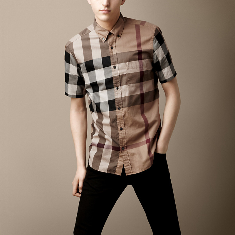 Burberry博柏利  男士分解格子棉质衬衫 38737811
