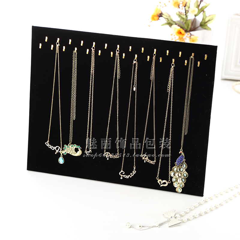 Black Velvet Necklace Display Rack Jewelry Rack Bracelet Rack Pendant Jewelry Display Rack Storage Lattice Necklace Board