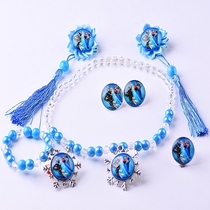 Frozen hair accessories tassel hairclip Sophia Aisha little Princess bracelet ring ear clip necklace set accessories