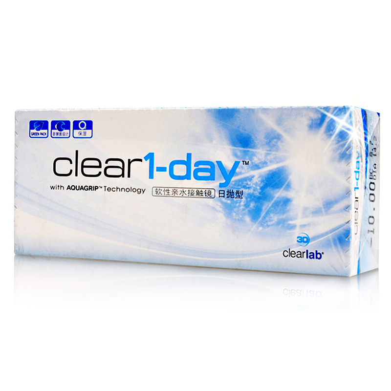 送润眼液】科莱博隐形近视眼镜日抛30片装Clear 1 day非球面sk